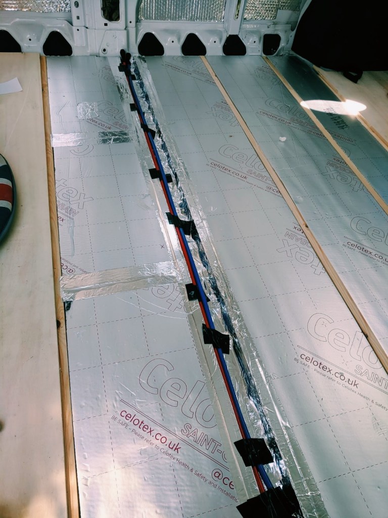 floor campervan conversion plumbing channel